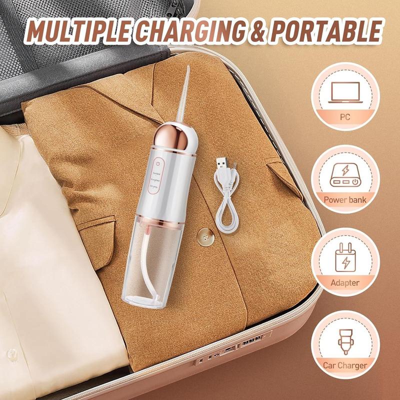 Portable Rechargeable Water Flosser, 1 Set Cordless Oral Irrigator & Accessories, Oral Care Tool for Home & Travel, Oral Hygiene Products, Christmas Gift
