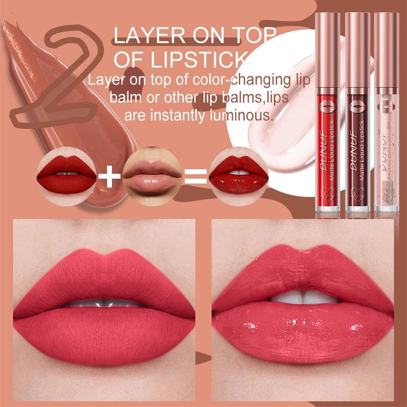 Long Lasting Lip Gloss Set, 6 Counts set Matte Lipstick & 1 Count Lip Liner, Waterproof Lip Glaze Set, Suitable for All Occasions Lip Makeup