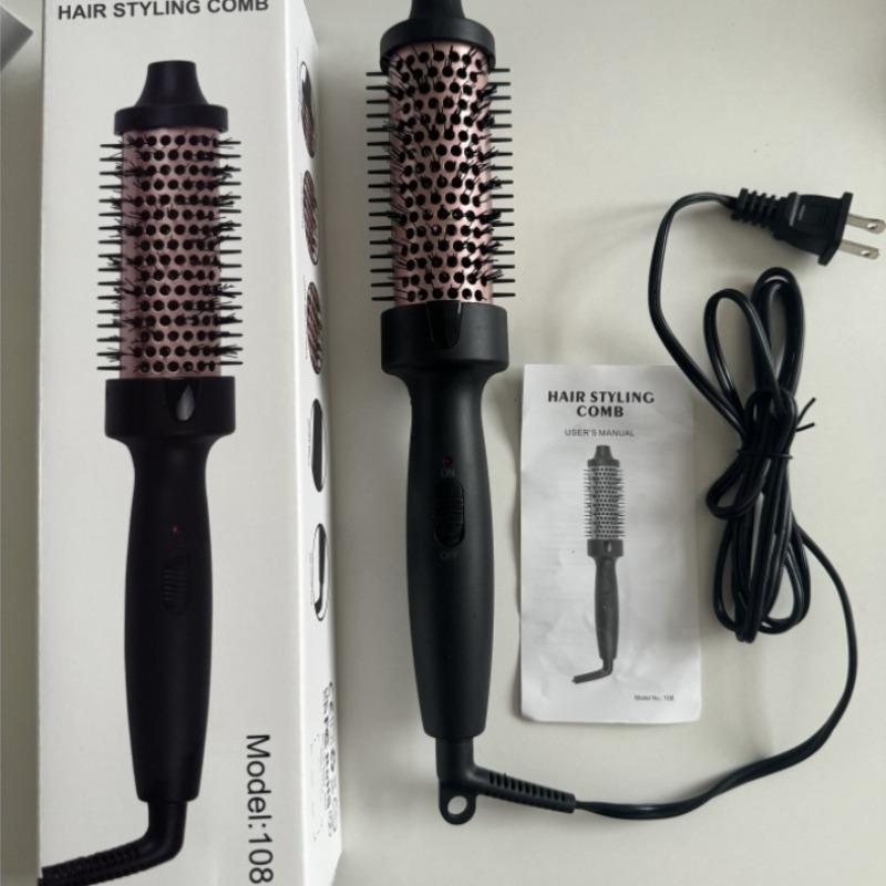 Wavy Thermal Brush, Hot Hair Brush, Curling Tool, Blowout Dryer Brush Ionic Heated Round Brush for Natural Curls Dual Voltage Thermal Round Brush, Easy To Use Hair Styling Tool for Women & Girls, Winter Gift, Christmas Gift