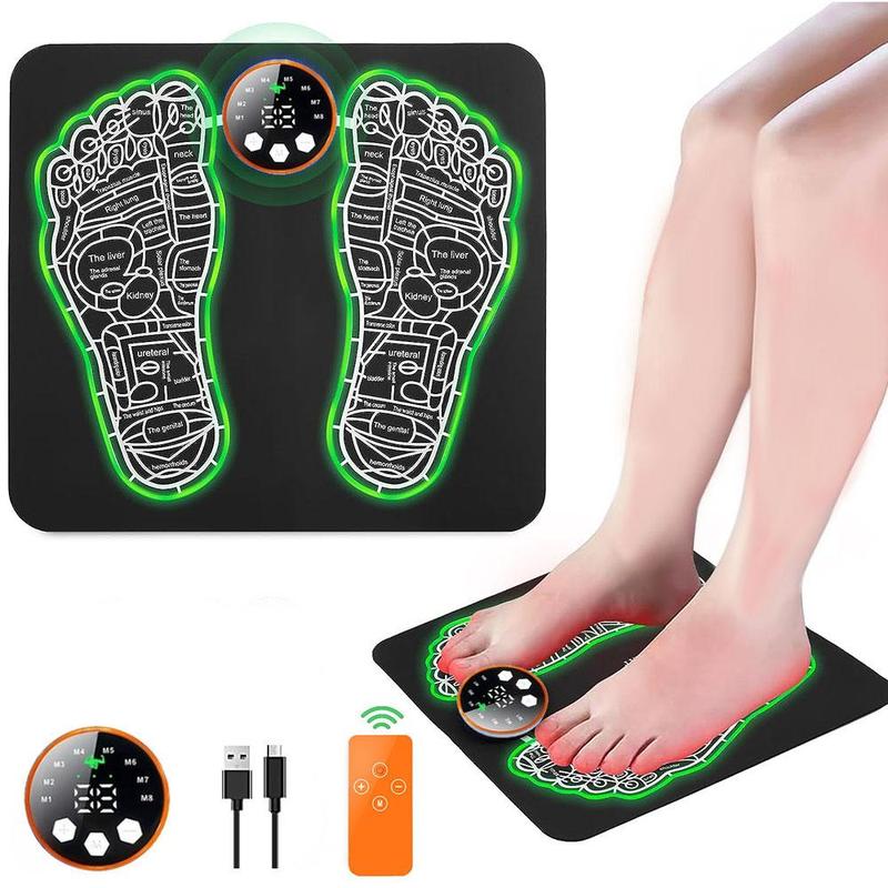 Electric Foot Massager, 8 Modes 29-gear Foot Massage Machine, Foot Muscle Relaxation Stimulator, Remote Control Rechargeable Foot Massager