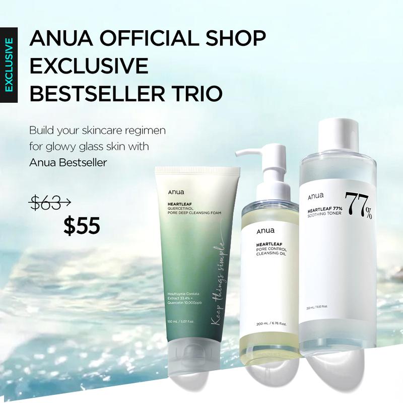 [Anua Official Shop] Anua Best Seller Trio (Oil Cleanser + Deep Cleansing Foam + Calming Toner) ｜ Gentle Korean Skincare