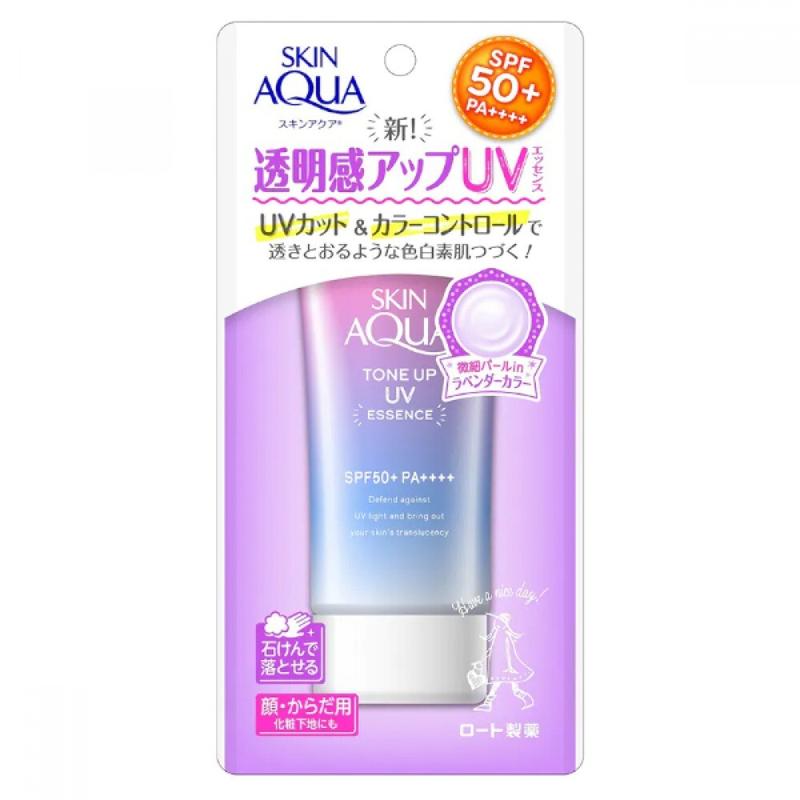 Rohto Skin Aqua Tone Up UV Essence Lavender SPF50+ PA++++ 80g