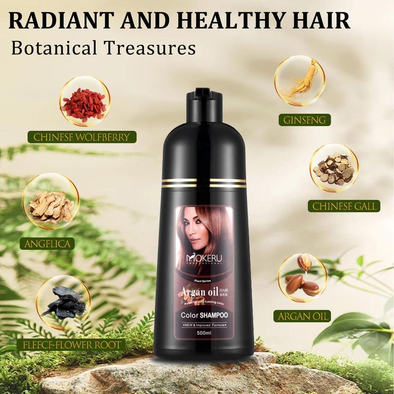 Hair dye Shampoo, Quick hair dye,Fruity aroma-Black hairdye &Brown-Color- Long Lasting-500MI- Ammonia-Plant extracts-Free Haircare Mild hair type color shampoo Haircare grey coverage