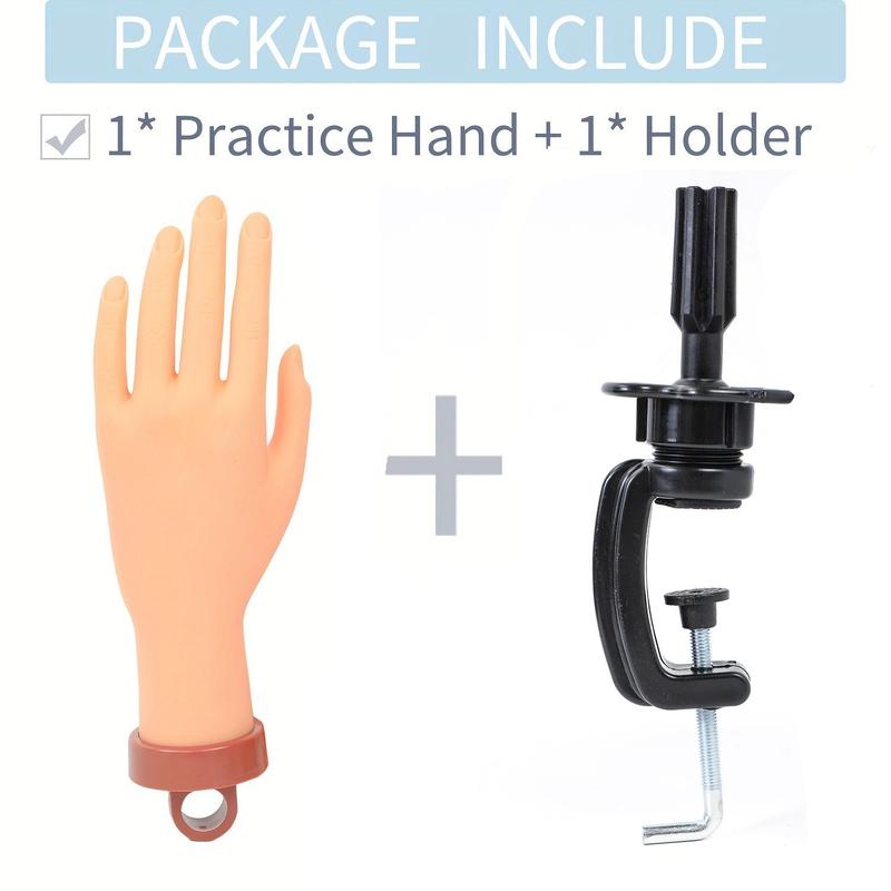 Practice Hand for Acrylic Nails, 2 Counts set Nail Practice Hands with C-clamp, Manicure & Pedicure Tools, Nail Equipment, Lightweight Nail Care Products, Christmas Gift