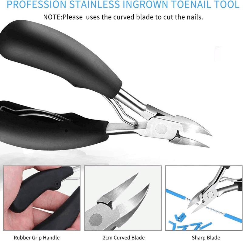 9PCS Toenail Clippers Tool, Ingrown Toenail Treatment Stainless Steel Removal Kit Professional Tool Set Ingrown & Thick Nail