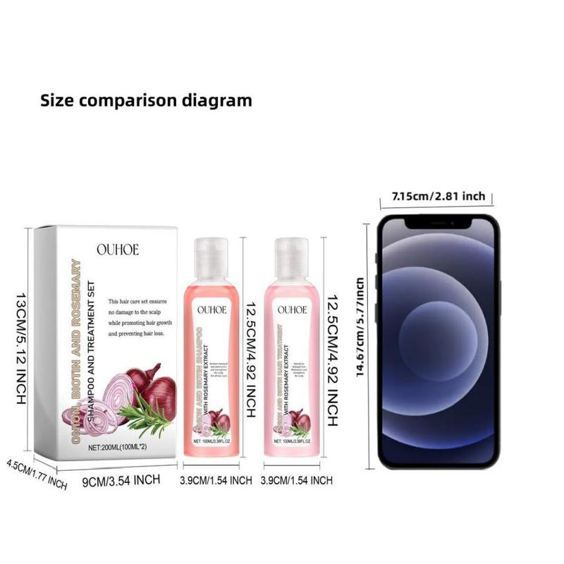 Onion Extract Shampoo & Conditioner Set, 2 Counts set Moisturizing Hair Care Set for Strengthening Hair, Hydrating Haircare Hair Beauty Product for Women & Men, Christmas Gift