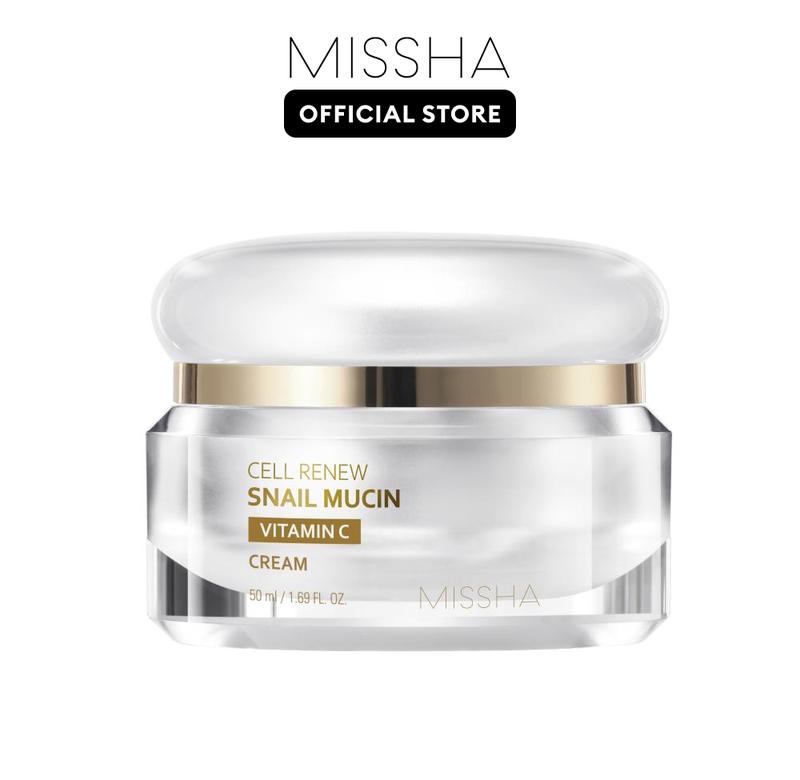 [MISSHA Official Shop] Cell Renew Snail Mucin Vitamin C Cream - Brighten & Hydrate