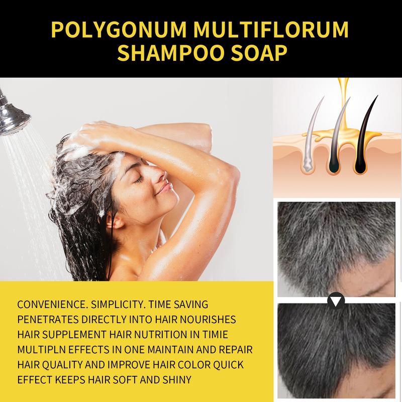  Instant Black Hair Dye Shampoo-3 in 1 Formula- Ginger, Polygonum Multiflorum, Ganoderma lucidum, Ginseng,   Long-Lasting Gray Coverage Nourishing Ginseng Herbal Moisturizing Formula Gentle Haircare any