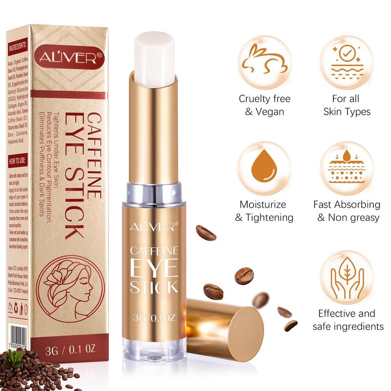 Caffeine Eye Care Stick, 1 2 Boxes Moisturizing Eye Serum Stick, Eye Care Essence for Women & Men, Daily Skincare Product for Eye