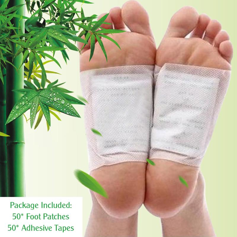 50PCS Foot Pads Bamboo Vinegar Ginger Foot Paches for Foot Care Cleansing Relaxation Adhesive Sheets