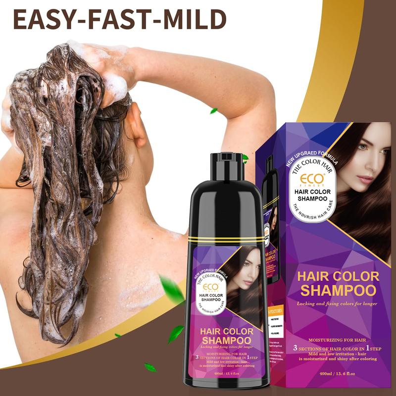 Natural Brown hair dye, fast lasting, gel hair care for all ages, the most delicate color lasting hair shampoo - wine red, black color shampoo brown hair Haircare