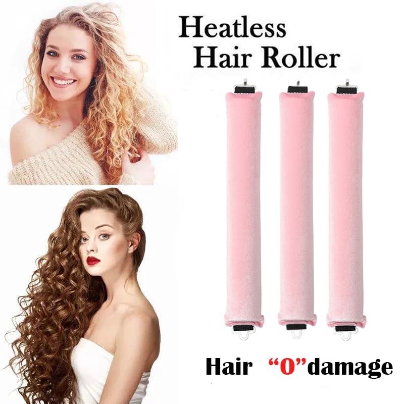 3 Counts Heatless Hair Curler,Overnight Heatless Curls Blowout Rods Headband for All Hair Types,Flexi Rods with Hook,No Heat Curls to Sleep for Curl Rods,Women Long Hair Styling Tools