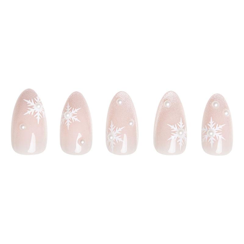 Glamnetic | Snowfall Glossy Velvet Short Almond Press-on Nails Nail Art Nail Care Nail Polish Manicure