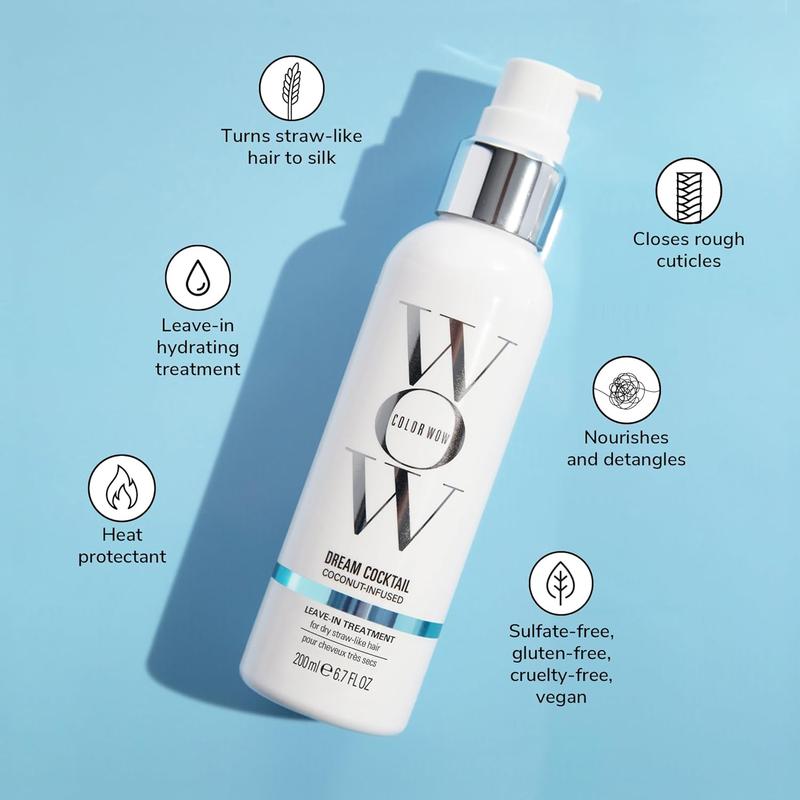 Color Wow Dream Cocktail Coconut Infused Leave-in Treatment – Silky, Supple, Frizz-Free Hair | Blow Dry Boost + Heat Protectant 6.7oz 200ml