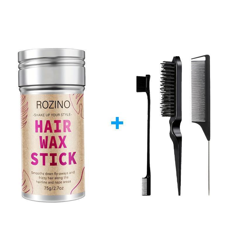 Natural Extracts Hair Styling Kit, 1 Count Hair Wax Stick & 3 Counts Comb, Hair Care & Styling Product for All Hair Types