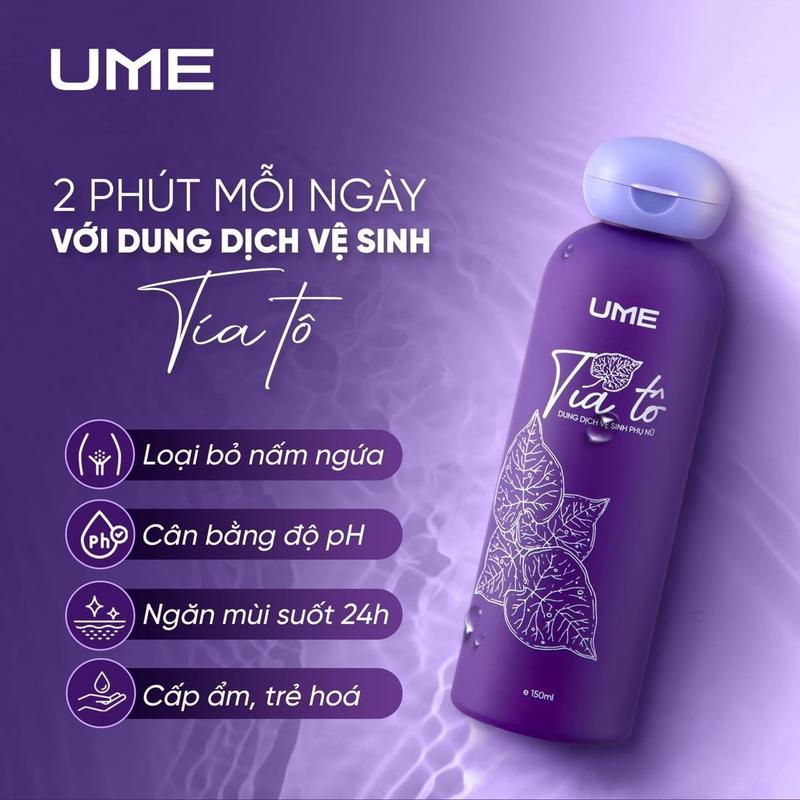 UME-Tia To Vegan Feminine Wash - Balance PH4.0-5.0 - Dung Dịch Vệ Sinh Phụ Nữ UME Tiá Tô -150ml Paraben Free