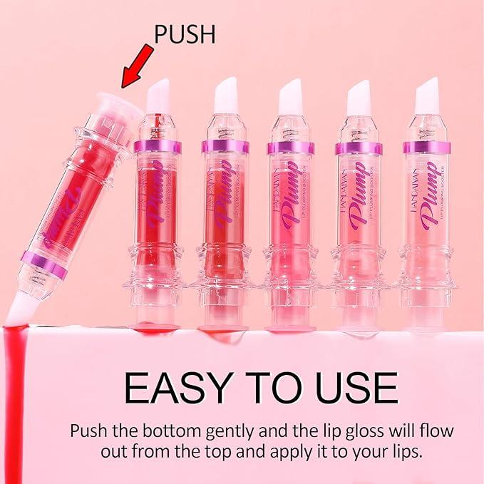 Lip Plumping Booster, Spicy Lip Plumper Gloss Lip Plumping Oil, Ultra-Hydrating & Nourishing Plump and Pout Lip Plumper, Glossy Finish Fuller Natural Lip Gloss for Women Girls