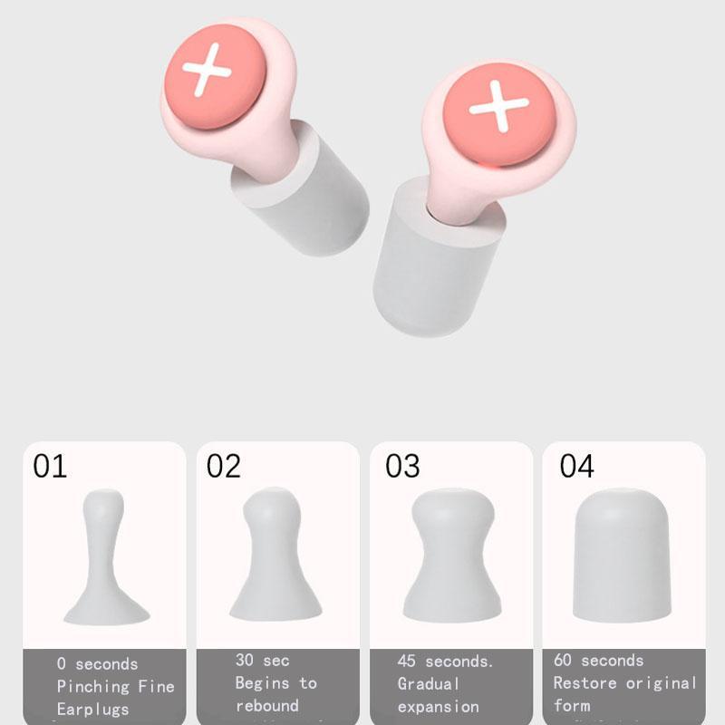 Silicone Reusable Sleeping Earplugs with Storage Box, 1 Pair Noise Reduction Earbuds, Reusable Earbuds, Noise Reduction Earbuds for Concentration, Noise Sensitivity, Sleeping