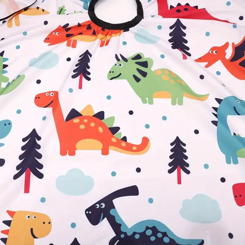 Cartoon Dinosaur Pattern Barber Cape, Waterproof Breathable Hair Cutting Cape For Salon And Home Use