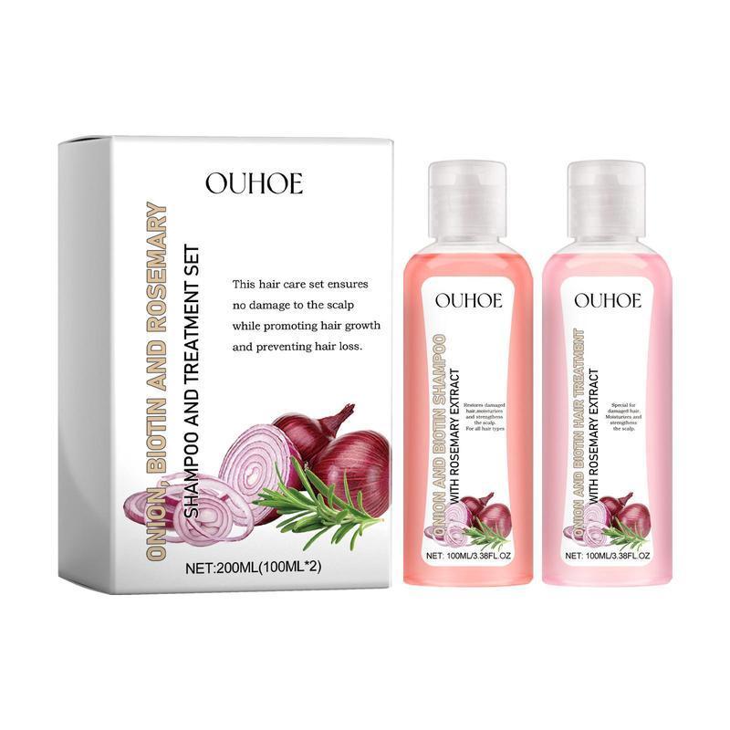 Onion Extract Shampoo & Conditioner Set, 2 Counts set Moisturizing Hair Care Set for Strengthening Hair, Hydrating Haircare Hair Beauty Product for Women & Men, Christmas Gift