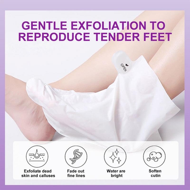 Foot Exfoliating Mask (5 pairs)  Removes Dead Chapped Feet and Calluses Spa Treatment Made with Aloe Vera Extract lavender Scent Foot peel mask Friend