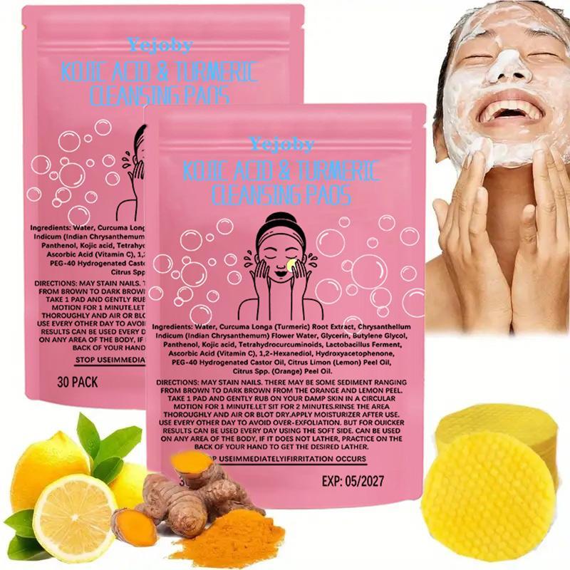 [90% People Choose] Turmeric Cleansing Exfoliating Pads Facial Cleansing Skincare, cleansing, skin care, cleansing Turmeric Comfort Cleanser Turmeric Kojic Acid Cleansing Exfoliating Pads Facial Cleansing   Foaming Skincare Organic Gentle Smooth Acrylic