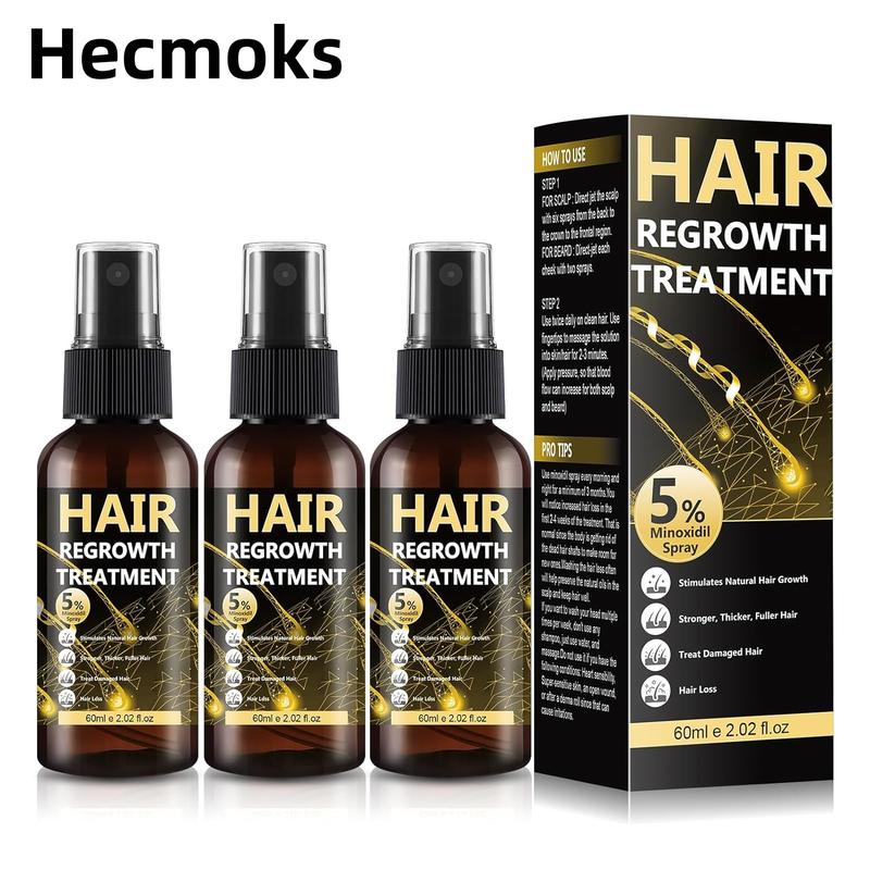 Hecmoks Minoxidil Beard Growth Oil, 5% with Biotin & Rosemary.Extra Strength Spray for Men.Promotes Beard Growth&Comfort.Comprehensive Hair Care Blend