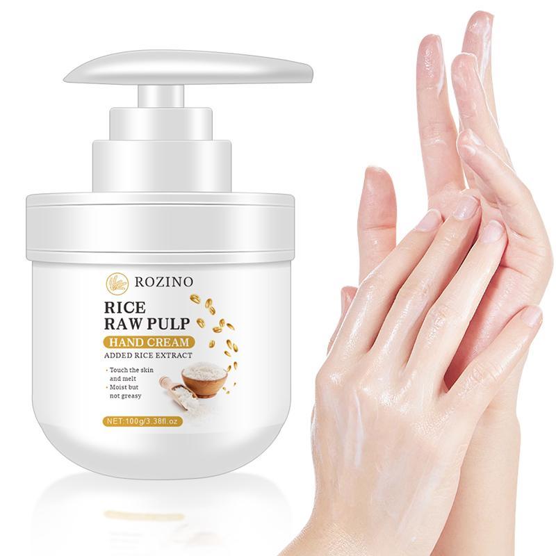 Rice Raw Pulp Extract Hand Cream, Moisturizing & Soothing Skin Care Cream for Women & Men, Hand Care Product