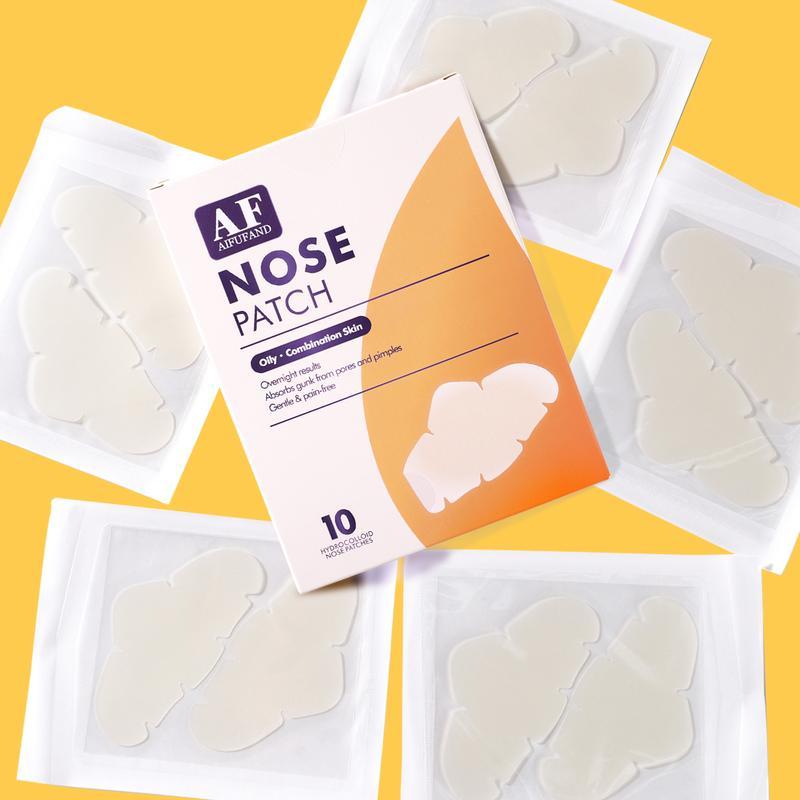 AIFUFAND - Nose Pore Patches - XL Hydrocolloid Strips for Pimples, Zits & Oil - Overnight pore Strips to Absorb Acne nose Gunk (10 Count)