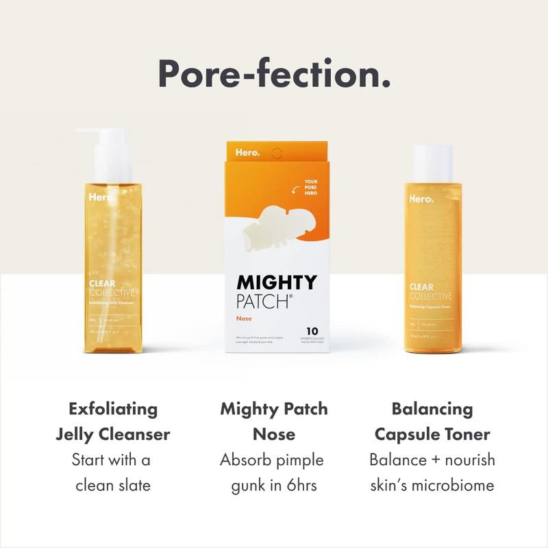 Mighty Patch Nose Patch from Hero Cosmetics - XL Hydrocolloid Pimples, Zits and Oil - Dermatologist-Approved Overnight Pore Strips to Absorb Acne Nose Gunk (10 Count)