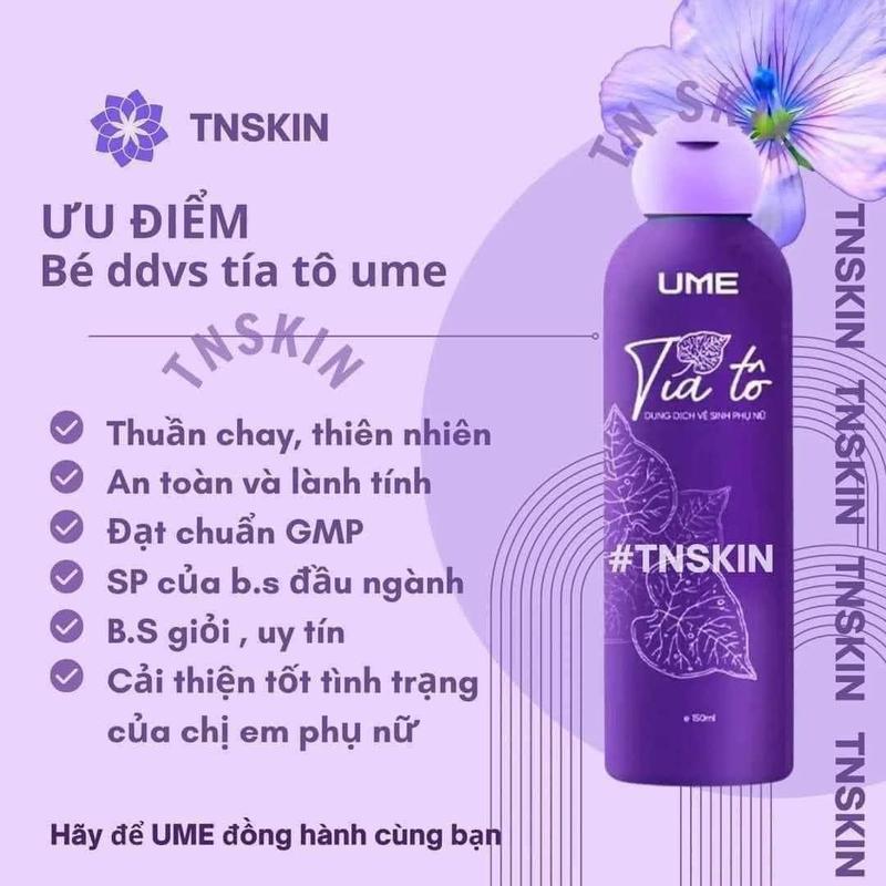 UME-Tia To Vegan Feminine Wash - Balance PH4.0-5.0 - Dung Dịch Vệ Sinh Phụ Nữ UME Tiá Tô -150ml Paraben Free