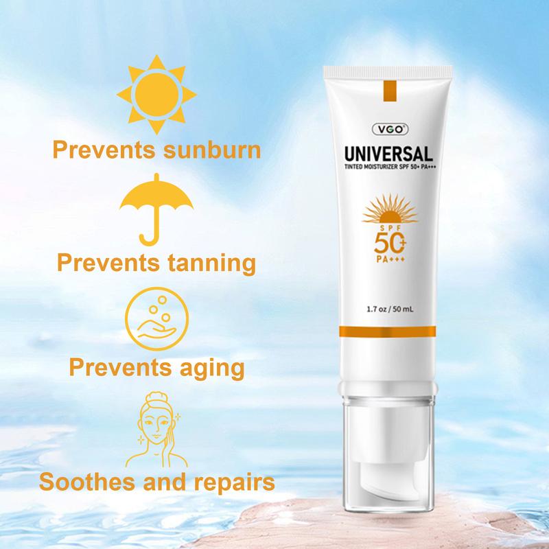 VGO-Universal Tinted Moisturizer SPF 50+ Earthy yellow liquid It can be used as foundation liquid-A Facial Skincare