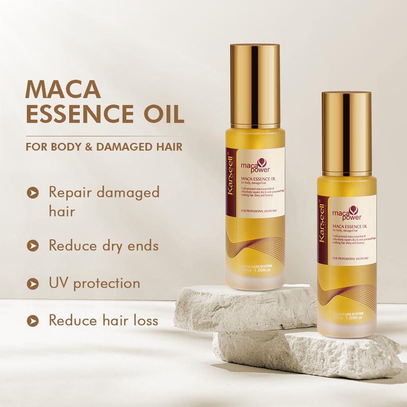 Karseell Maca Power Moroccan ArganOil for Hair Healing Cold PressedWeightiess Argan Qil Hair Serum forDry Damaged Hair 50ml Haircare Scent Comfort