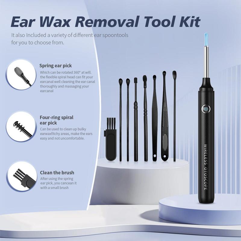 Ear Wax Removal Kit, 1 Box Ear Cleaner with Camera & Light, Ear Wax Removal Tool Camera Suitable for Cell Phones and Tablets, Christmas Gift