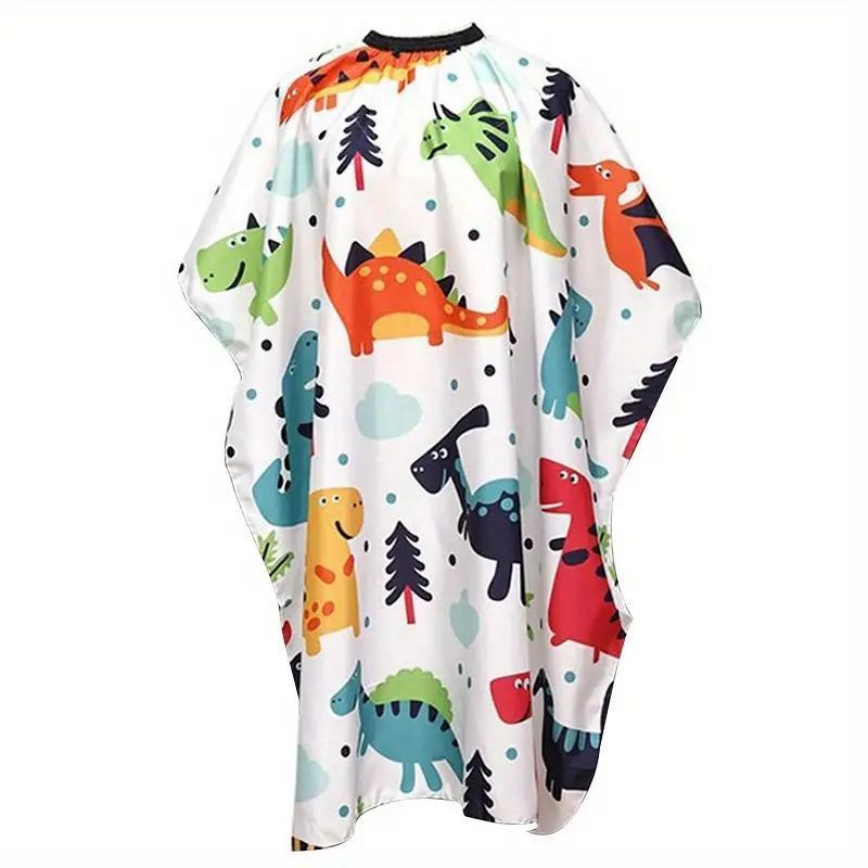 Cartoon Dinosaur Pattern Barber Cape, Waterproof Breathable Hair Cutting Cape For Salon And Home Use