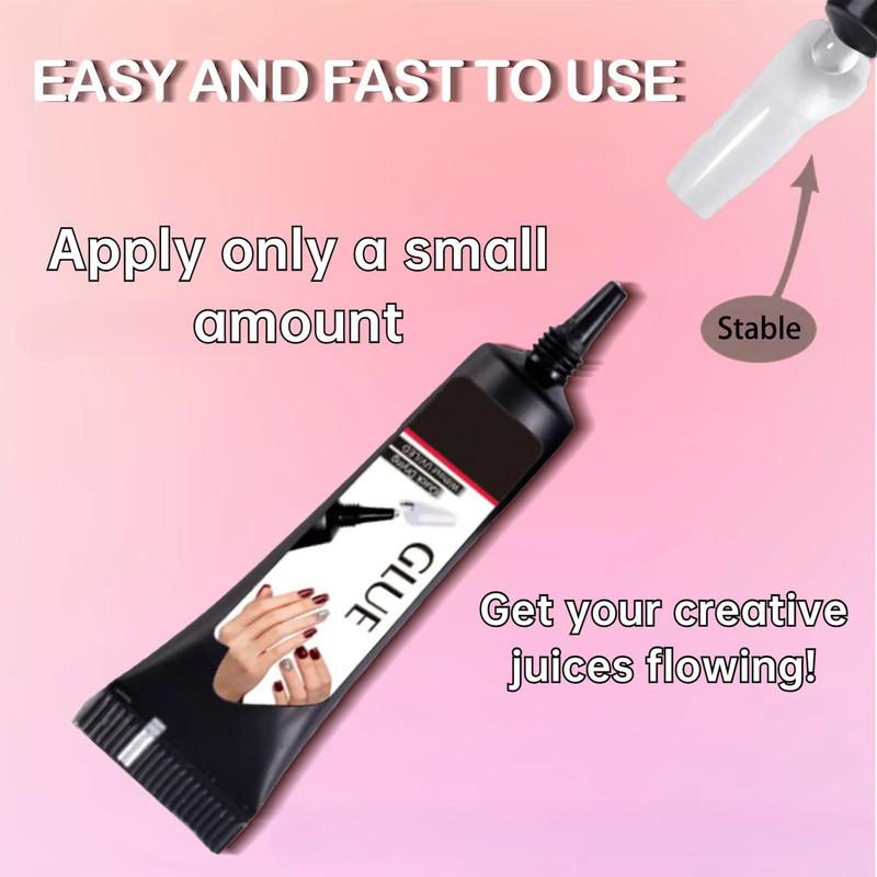 Fast-Drying Nail Glue & Remover Set (10g Glue, 10ml Remover) – Strong Adhesive for Press-On & Acrylic Nails, UV Lamp Not Needed! Gel Nail Art Nail Care Nail Polish Nail Care Nail Polish Dropper Flawless