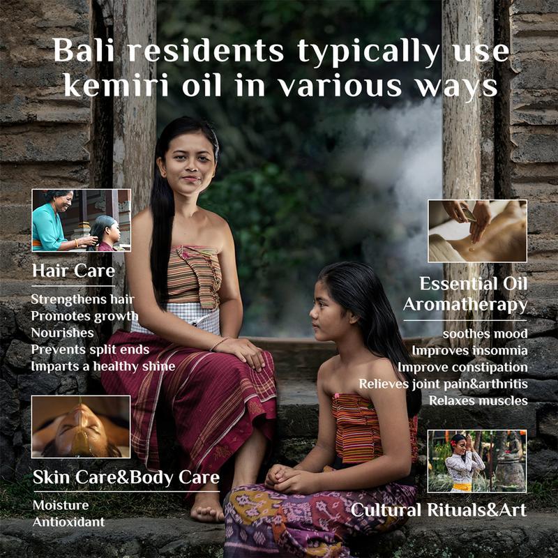 BaliAga Kemiri Oil Hair Care Essential Oil From Bali For Hair Strengthen Hair Nourish Scalp Split End Care Plant Comfort Haircare Organic