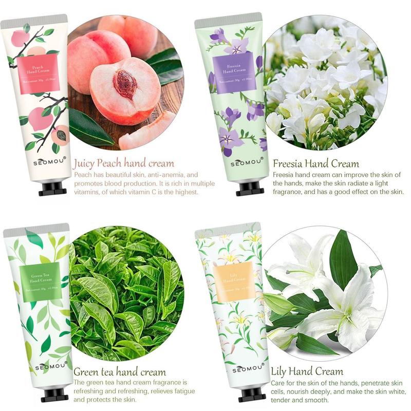 Fruit Plant Extract Hand Cream, 10pcs set Moisturizing Hand Lotion, Hydrating Hand Care Cream, Hand Care Product for Women & Men