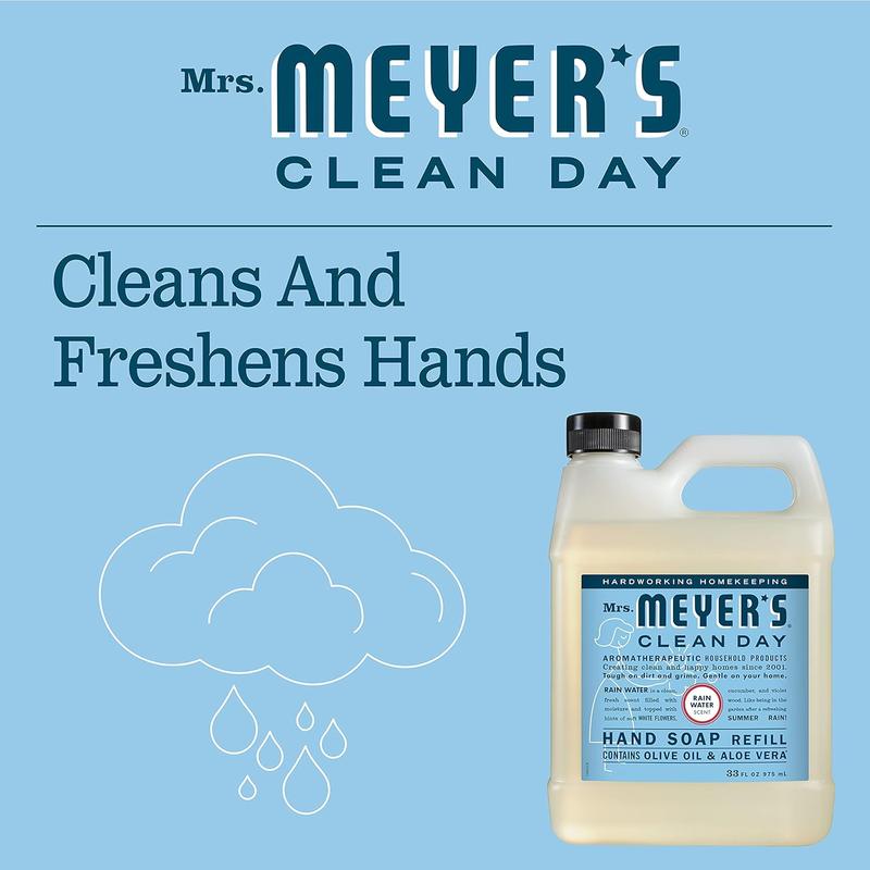 MRS. MEYER'S CLEAN DAY Liquid Hand Soap Refill, Rainwater, 33 OZ SC Johnson