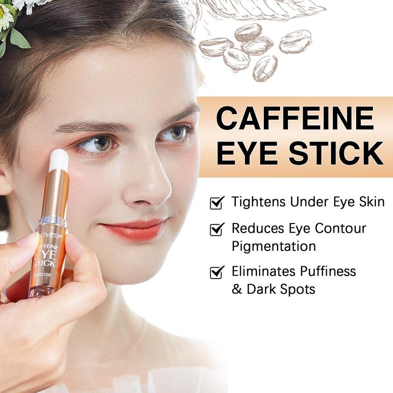 Caffeine Eye Care Stick, 1 2 Boxes Moisturizing Eye Serum Stick, Eye Care Essence for Women & Men, Daily Skincare Product for Eye