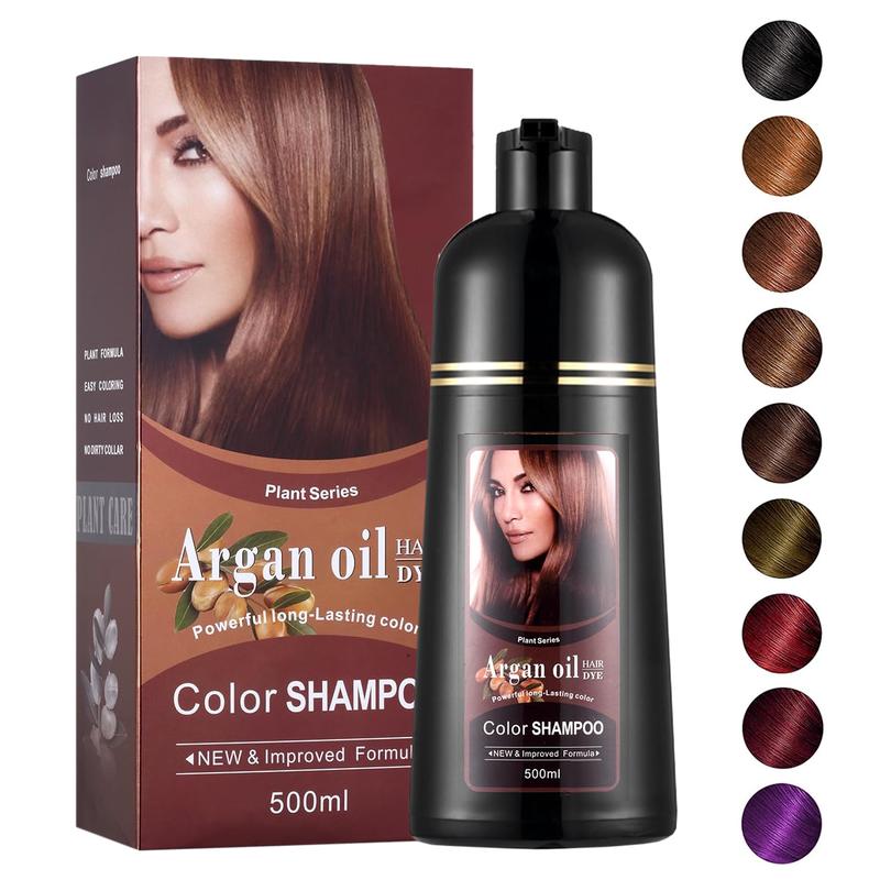 Hair dye Shampoo, Quick hair dye,Fruity aroma-Black hairdye &Brown-Color- Long Lasting-500MI- Ammonia-Plant extracts-Free Haircare Mild hair type color shampoo Haircare grey coverage