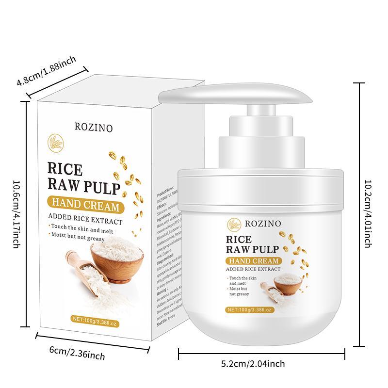 Rice Raw Pulp Extract Hand Cream, Moisturizing & Soothing Skin Care Cream for Women & Men, Hand Care Product