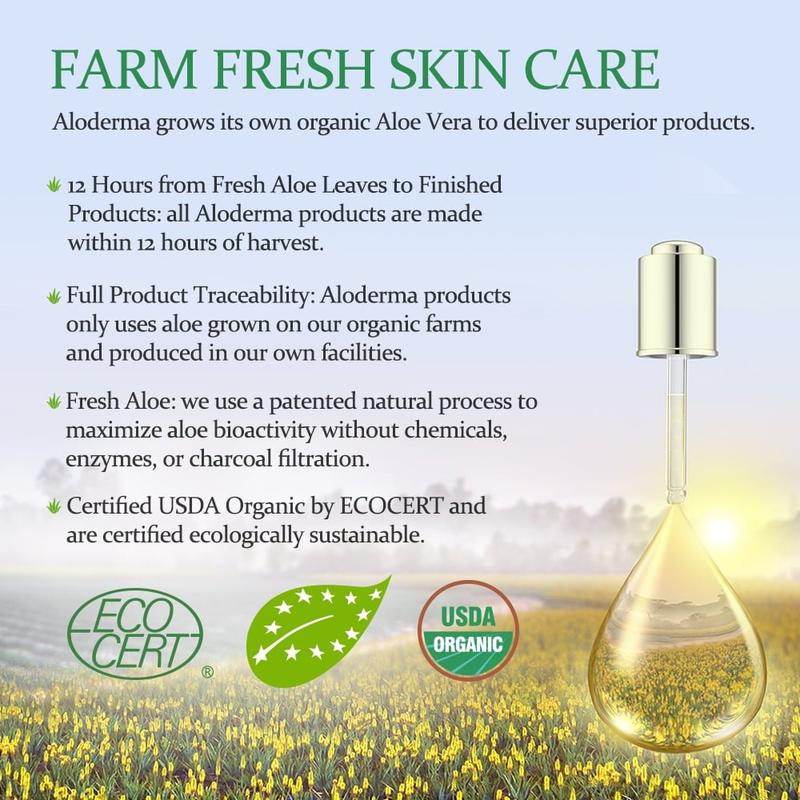 ALODERMA Aloe Firming Skin Toner Made with Organic Fresh Aloe Vera Juice and Natural Botanicals to Diminish the Appearance of Fine Lines & Wrinkles - 4.2 Oz