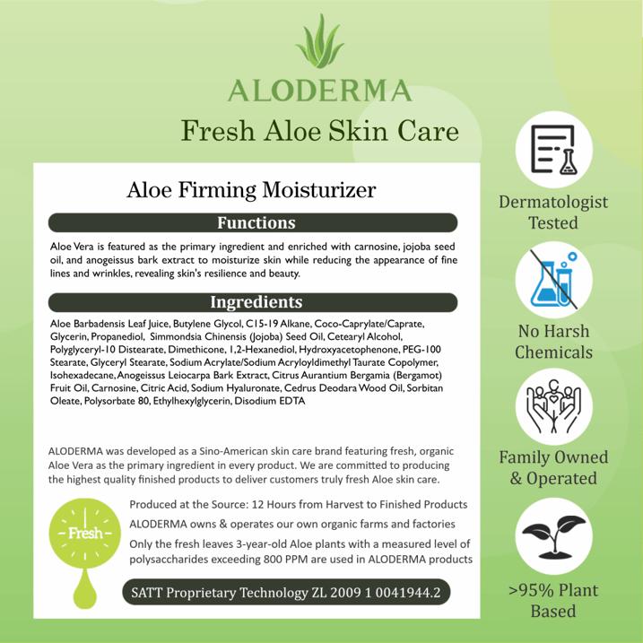 ALODERMA Aloe Firming Skin Toner Made with Organic Fresh Aloe Vera Juice and Natural Botanicals to Diminish the Appearance of Fine Lines & Wrinkles - 4.2 Oz