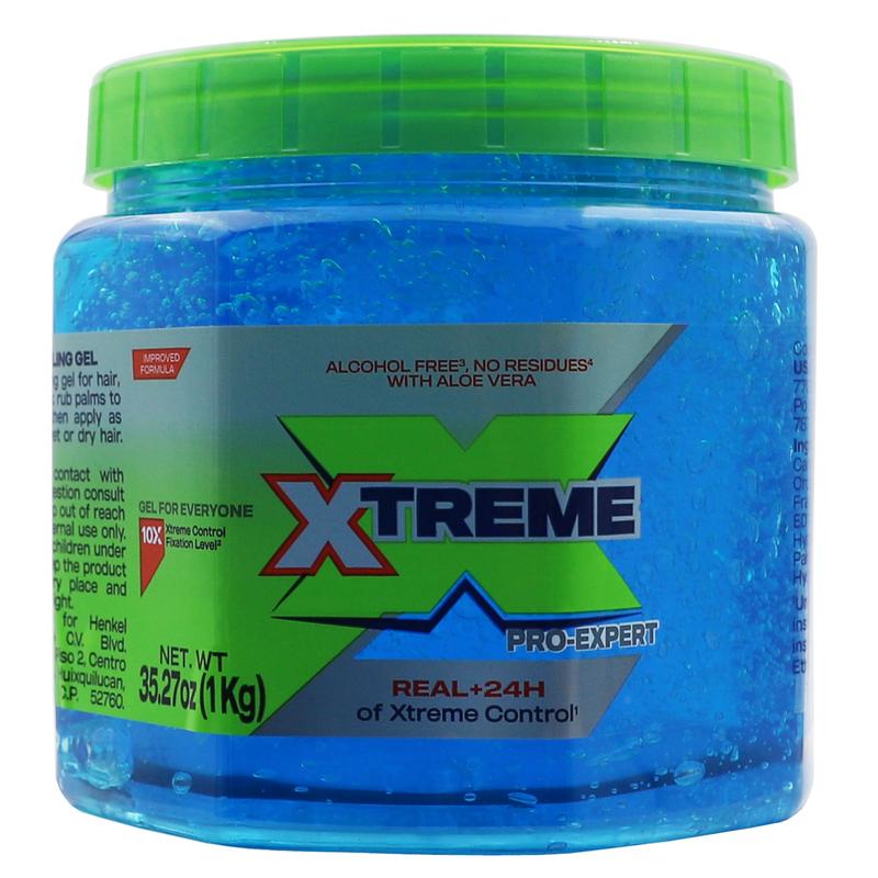 Schick Xtreme Professional Jumbo Blue Haircare Styling Gel with UV Protection and Aloe Vera, 35.27 oz 1 kg Long Lasting Scent Scented