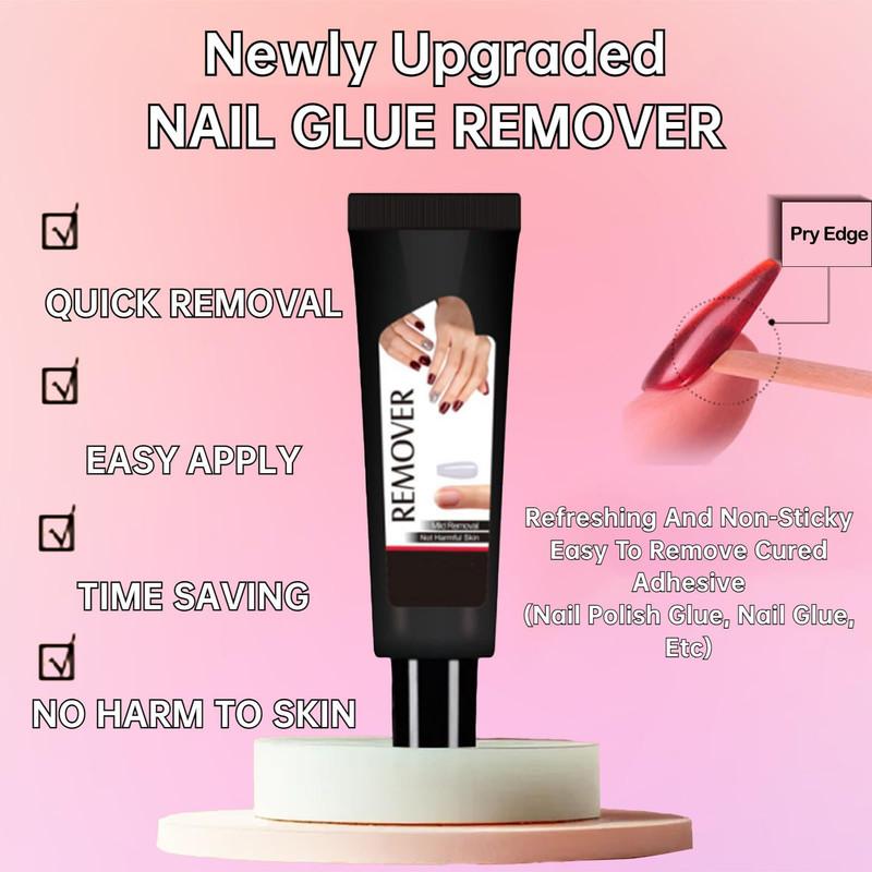 Fast-Drying Nail Glue & Remover Set (10g Glue, 10ml Remover) – Strong Adhesive for Press-On & Acrylic Nails, UV Lamp Not Needed! Gel Nail Art Nail Care Nail Polish Nail Care Nail Polish Dropper Flawless