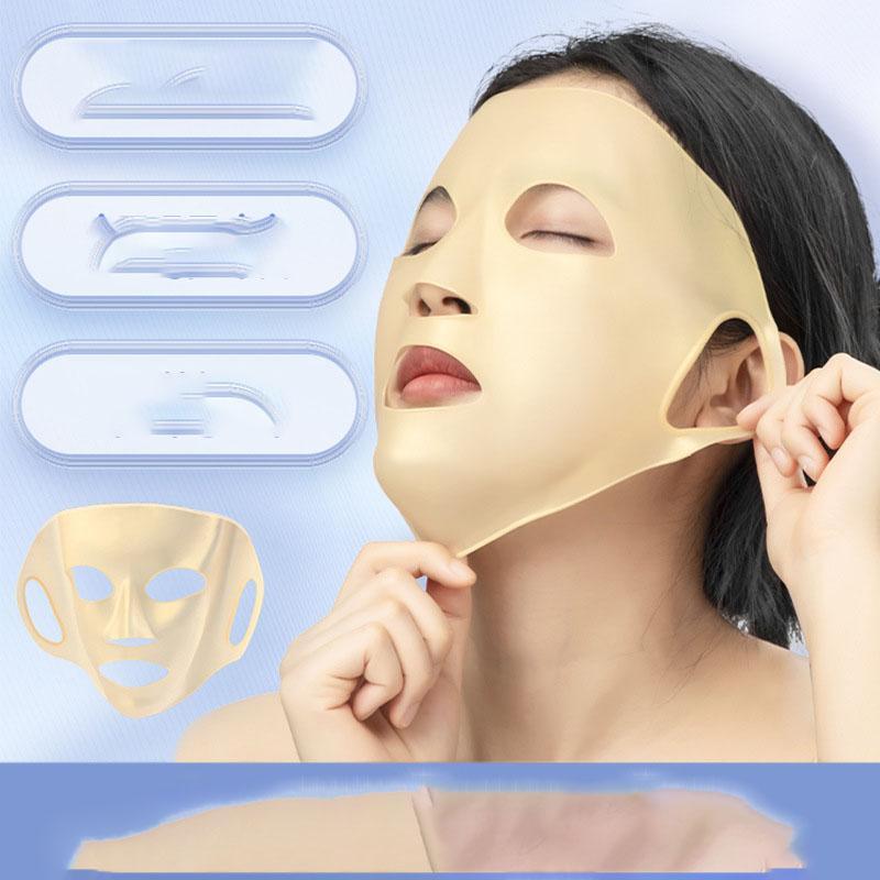 Reusable Silicone Facial Mask, 3pcs set 3D Anti-evaporation Face Beauty Patches, Moisturizing Face Mask for Women and Girls