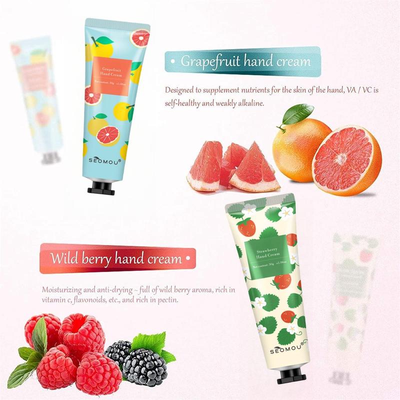 Fruit Plant Extract Hand Cream, 10pcs set Moisturizing Hand Lotion, Hydrating Hand Care Cream, Hand Care Product for Women & Men