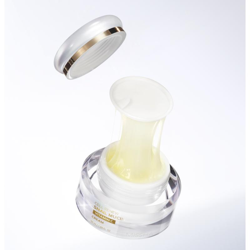 [MISSHA Official Shop] Cell Renew Snail Mucin Vitamin C Cream - Brighten & Hydrate