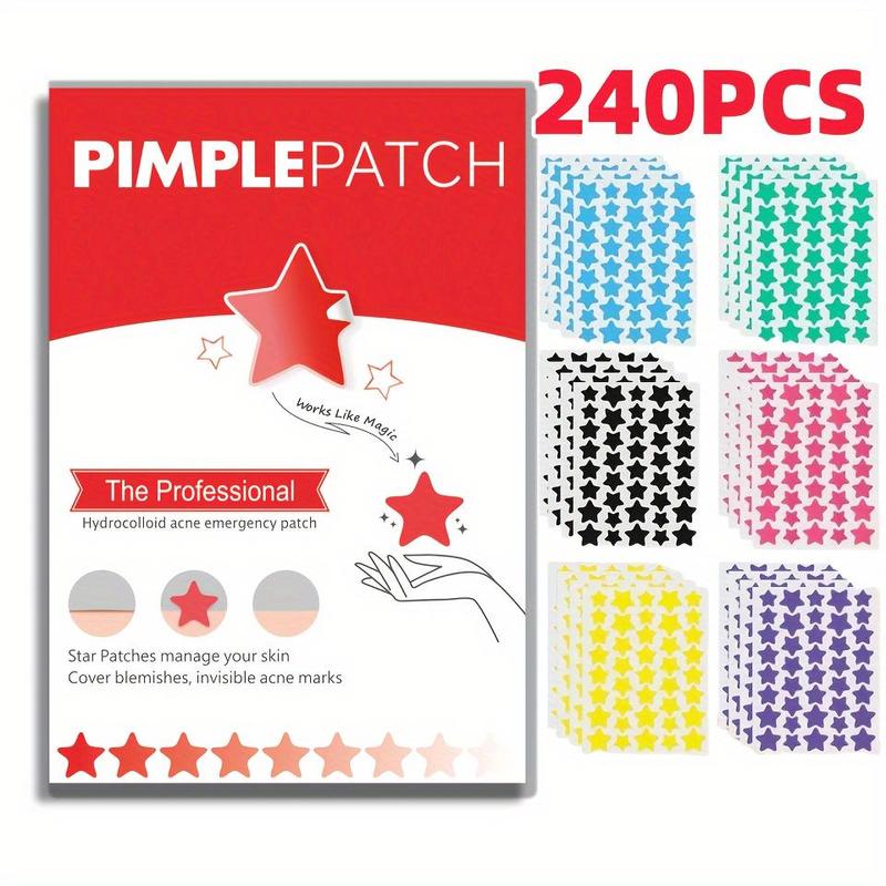 Colorful Star Series Cover Patches, 240pcs Hydrocolloid Cleaning Patches For Acne-prone Skin